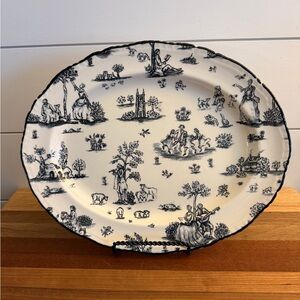 Vintage Wood & Sons England Serving Platter Toile de Jouy